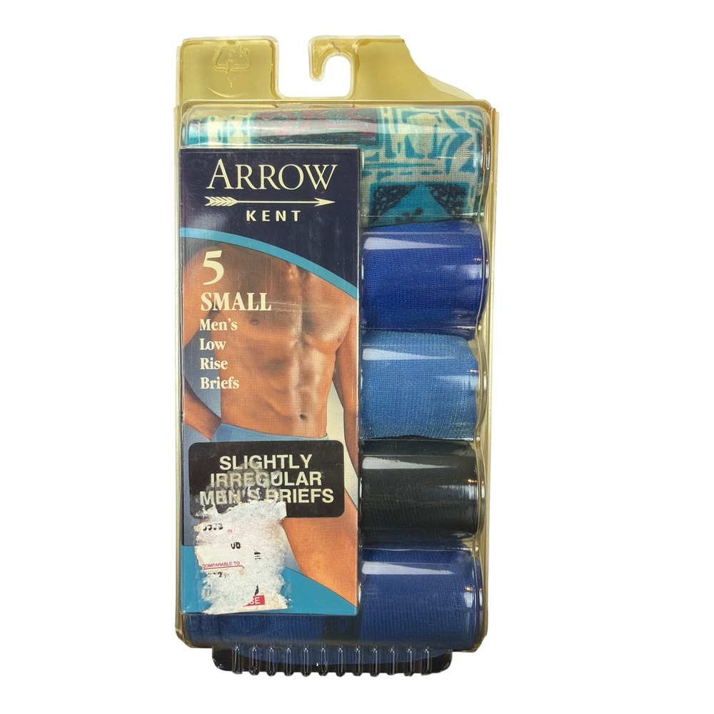 Vtg Arrow Kent Mens‎ Low Rise Briefs Pack of 5 Size Small Slightly Irregular